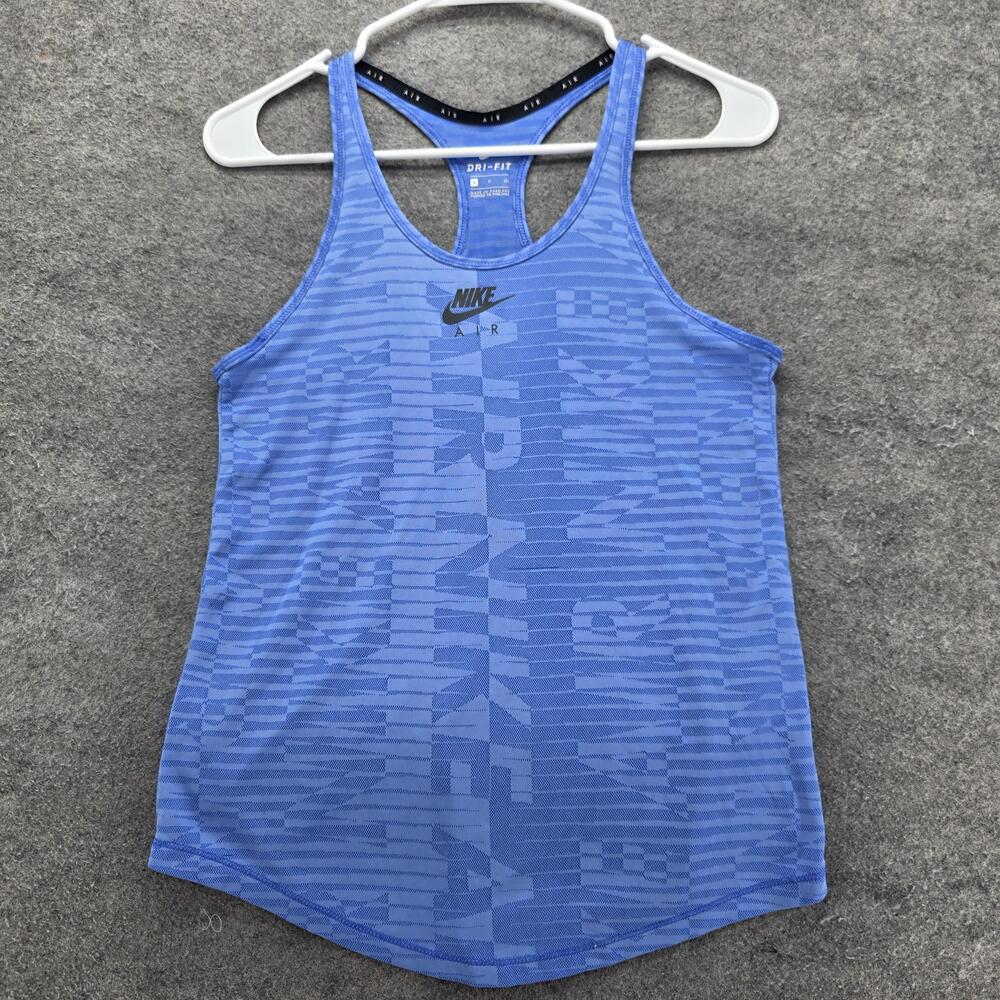 Nike Tank Womens S Blue Dri-FIT Round Neck Built-In Bra Athletic Jersey